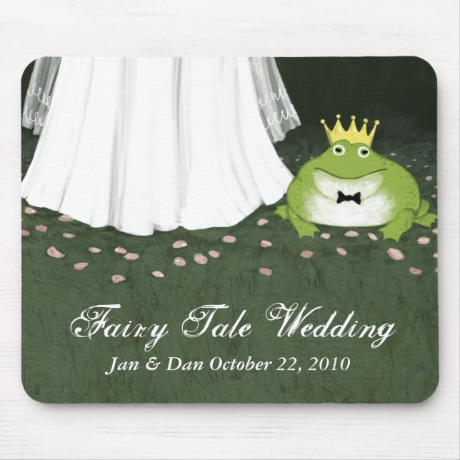 Fairy Tale Wedding Bride & Frog Prince Mouse Mat (Front)