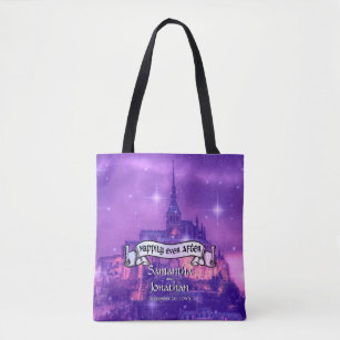 Fairy Tale Wedding Castle Tote Bag - Purple
