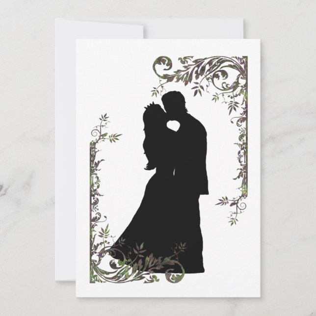 Fairy Tale Wedding Invitation - Classic Black (Front)