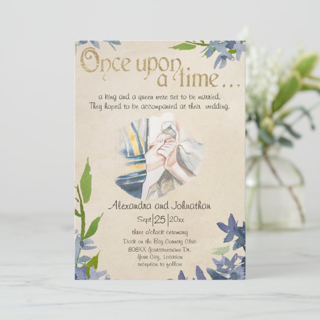 Fairy Tale Wedding Parchment Paper Design Invitation (Standing Front)