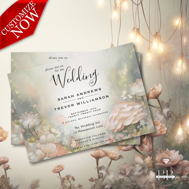 Fairy Tale Woodland Fairycore Romance Invitation (Easy to Customize)