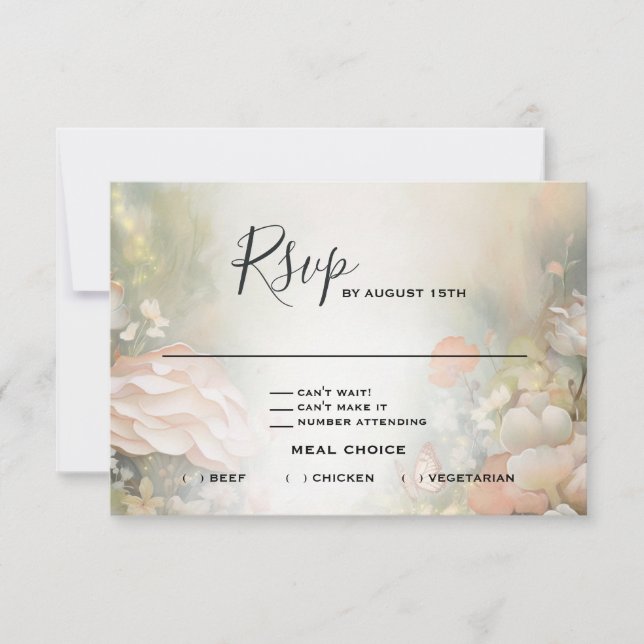 Fairy Tale Woodland Fairycore Romance RSVP Card (Front)