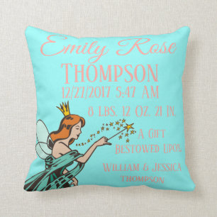 Fairy Tales Princess Godmother Magical Birth Stats Cushion