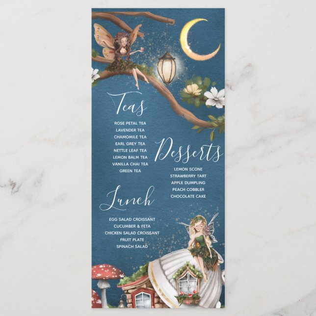 Fairy Tea Party Flat Menu (Front)