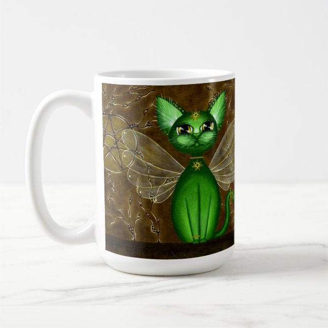 Fairy Temple, Fantasy Fairy Kitty Coffee Muff Coffee Mug (Left)