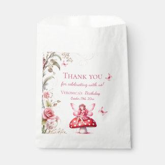 Fairy Thank You For Celebrating Pink Birthday Favour Bags