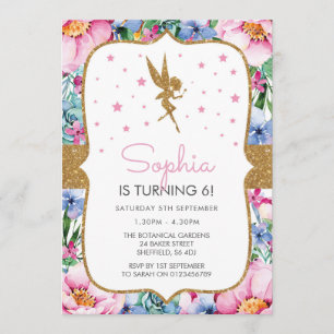 Fairy themed birthday party invitation