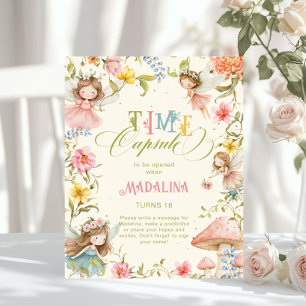 Fairy Time Capsule Bright Wildflower Birthday Poster