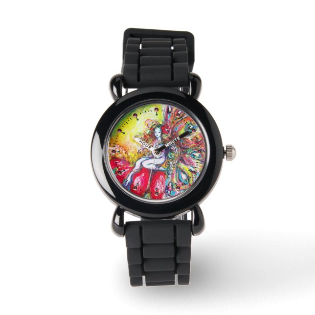 FAIRY TITANIA  ON THE RED FLOWER Colourful Fantasy Watch (Front)