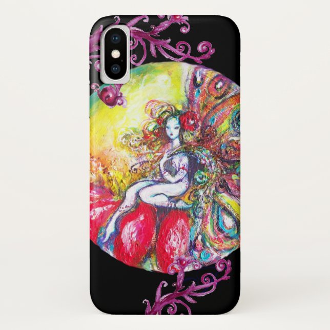 FAIRY TITANIA SITTING ON A RED FLOWER Fantasy Case-Mate iPhone Case (Back)