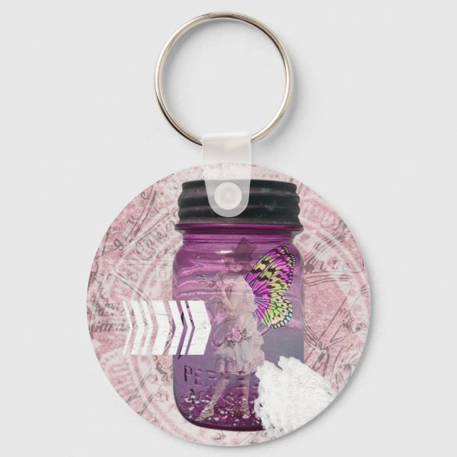 Fairy Trapped in a Jar Key Ring (Front)