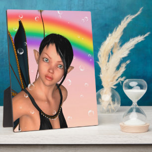 Fairy under Rainbow Plaque