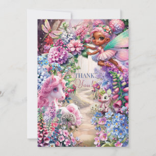 Fairy Unicorn Thank You Note