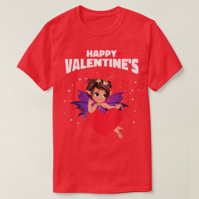 Fairy Valentines Day Boys Girls Women Men Fairy Ki T-Shirt (Design Front)