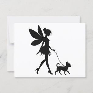 Fairy Walking Chihuahua  Postcard
