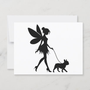 Fairy Walking French Bulldog Postcard