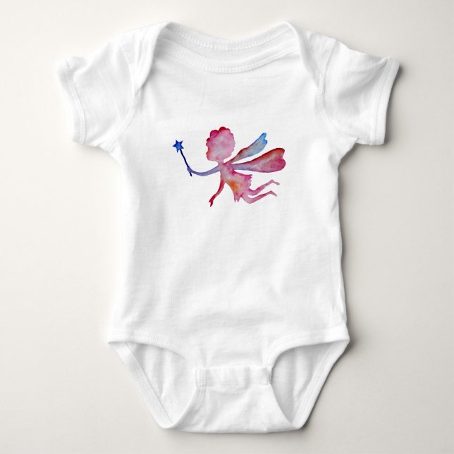 Fairy Watercolor Drawing Jersey Bodysuit (Front)
