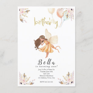 Fairy Watercolour Baby Invitation