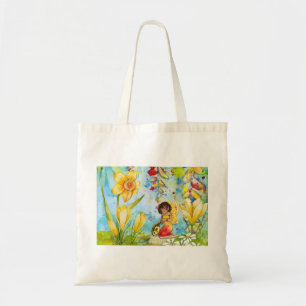 Fairy watercolour illustration whimsical tote bag