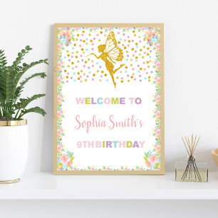 Fairy Welcome Sign, Floral Fairy Birthday Sign