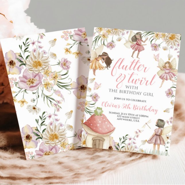 Fairy wildflower birthday invitation (Creator Uploaded)