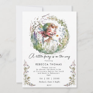 fairy wildflowers boho baby shower invitation