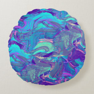 fairy wing artglass - blues and purples : round cushion