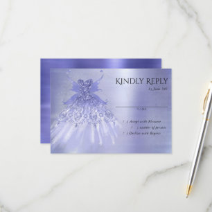 Fairy Wing Gown Lavender Purple Iridescent Sheen RSVP Card