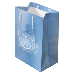 Fairy Wing Ice Gown   Frost Blue Iridescent Sheen Medium Gift Bag