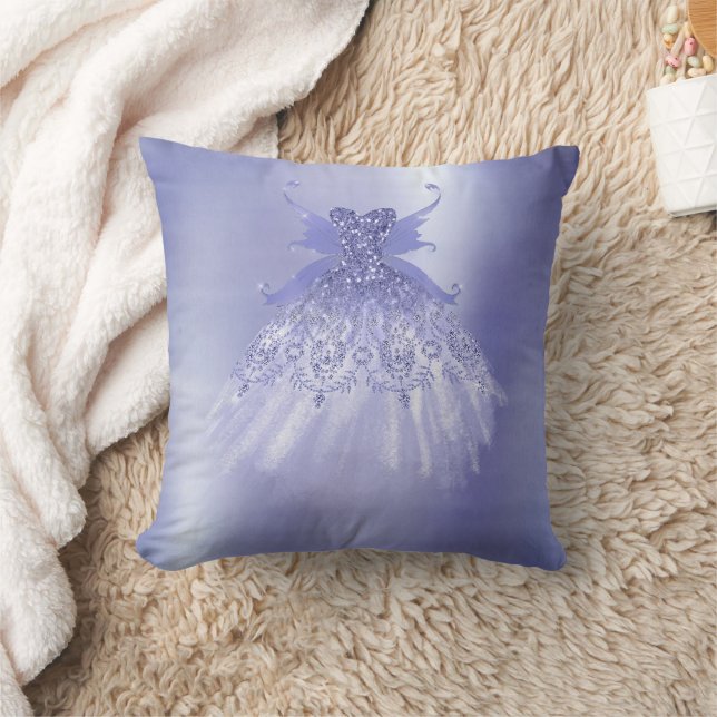 Fairy Wing Lavender Gown | Purple Iridescent Sheen Cushion (Blanket)
