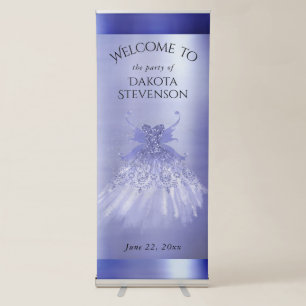 Fairy Wing Lavender Gown   Purple Iridescent Sheen Retractable Banner