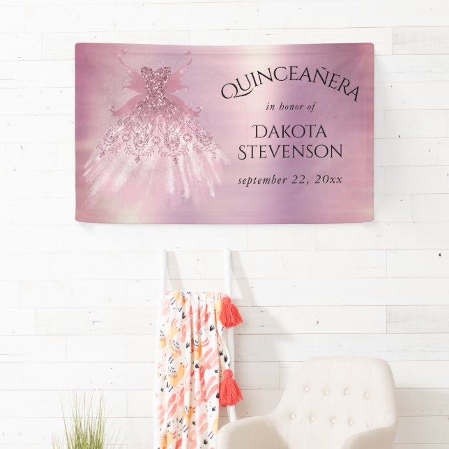 Fairy Wing Mauve Gown | Luxurious Dusty Pink Sheen Banner (Insitu)