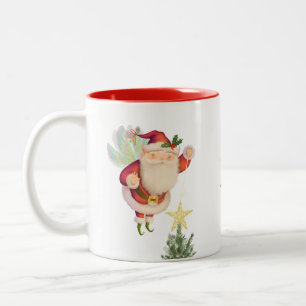 Fairy Wing Santa Two-Tone Personalise Coffee Mug