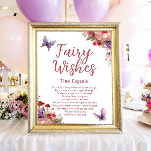Fairy Wishes First Birthday Time Capsule Sign