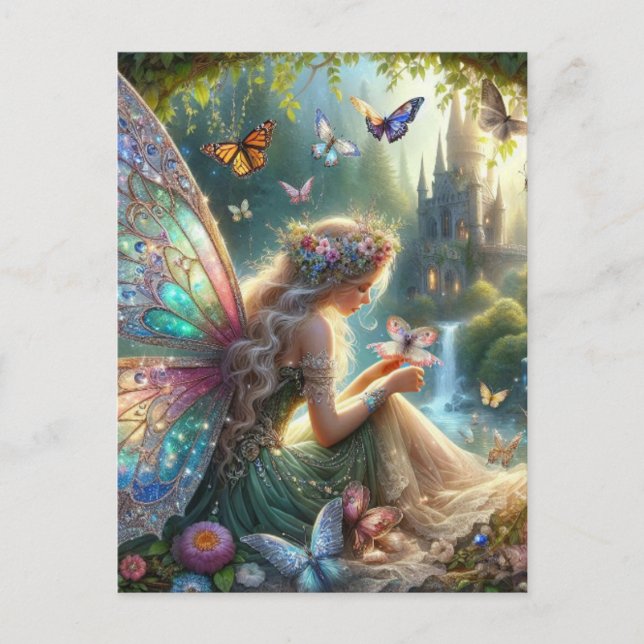 Fairy with butterflies postcard (Front)