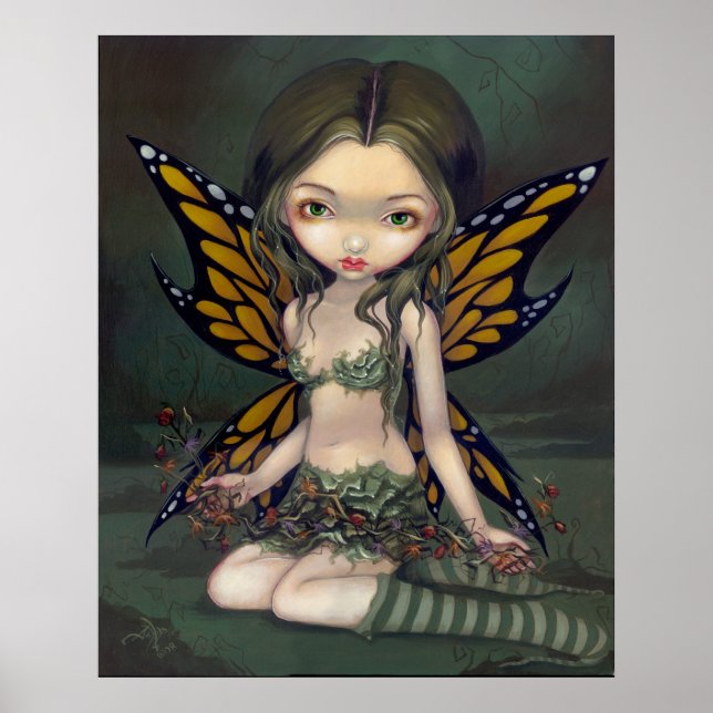 Fairy with Dried Flowers ART PRINT fantasy faery (Front)