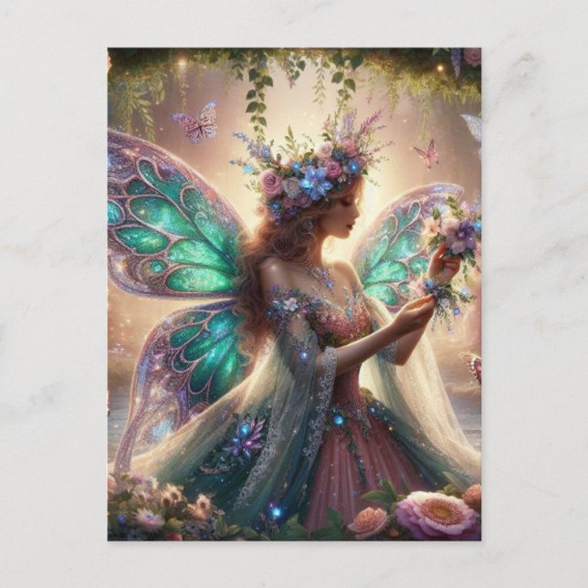 Fairy with flowers postcard (Front)