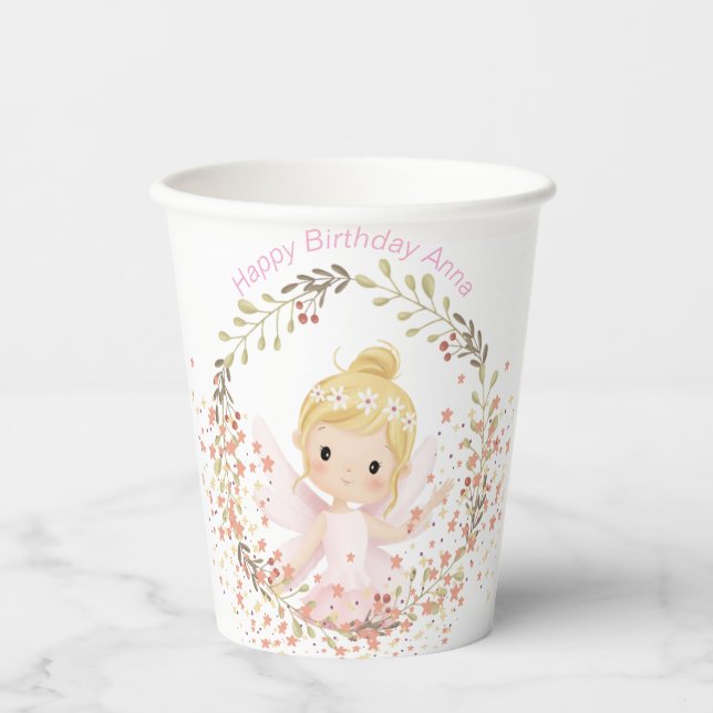 Fairy with pretty reef and fairy dust paper cups (Front)