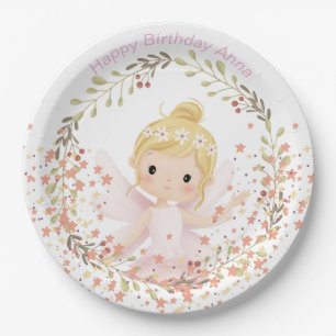 Fairy with pretty reef and fairy dust paper plate