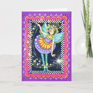 fairy with stars & wand card