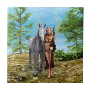Fairy with Unicorn Tile