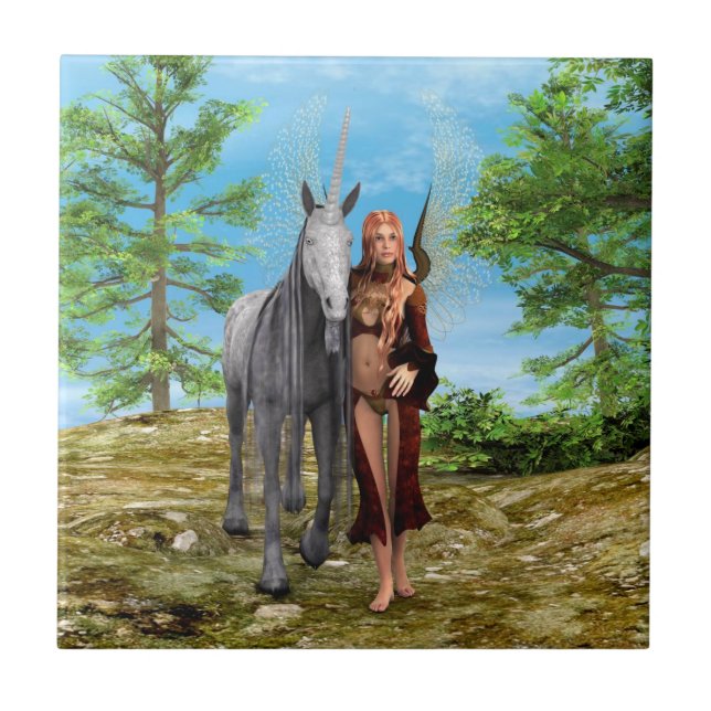 Fairy with Unicorn Tile (Front)