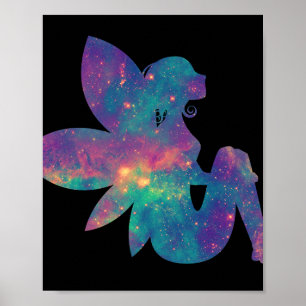 Fairy with Wings and Galaxy Print