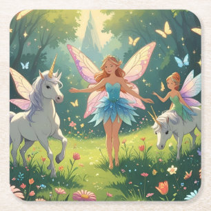 Fairy Wonderland Collection Square Paper Coaster