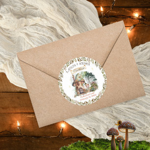 Fairy Woodland Animals Mushroom Return Address Classic Round Sticker