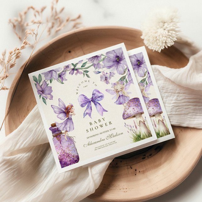 Fairy Woodland Girl Baby Shower  Napkin (Creator Uploaded)