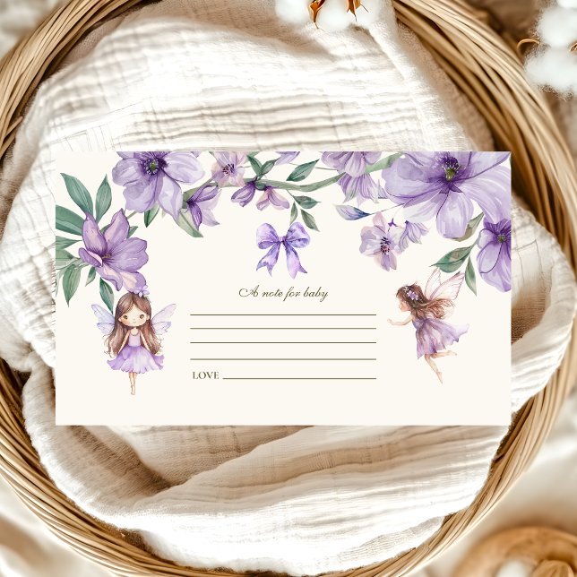 Fairy Woodland Girl Baby Shower  Note for Baby Enclosure Card (Creator Uploaded)