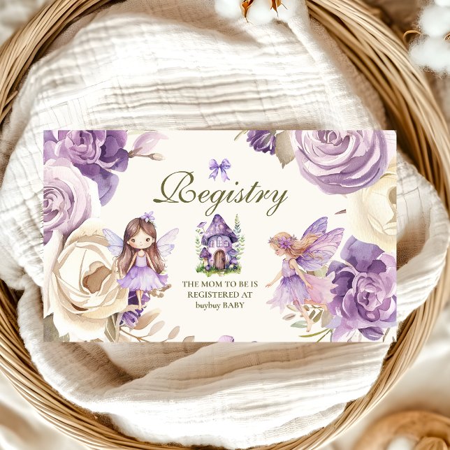 Fairy Woodland Girl Baby Shower  Registry Enclosure Card (Creator Uploaded)
