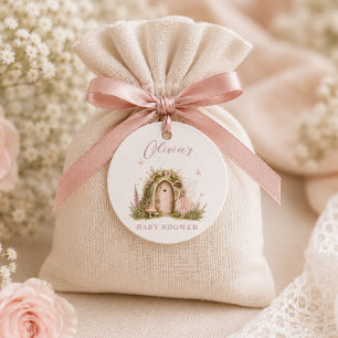 Fairy Woodland Girl Pink Baby Shower Party Favour Tags