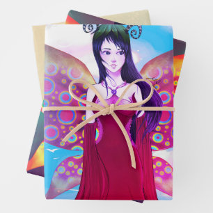 fairy wrapping paper sheet